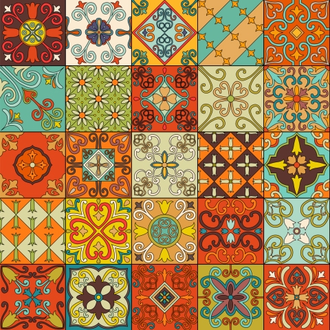 Türposter Colorful Patchwork