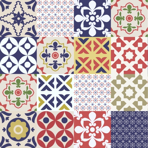 Türposter Geometric Patchwork