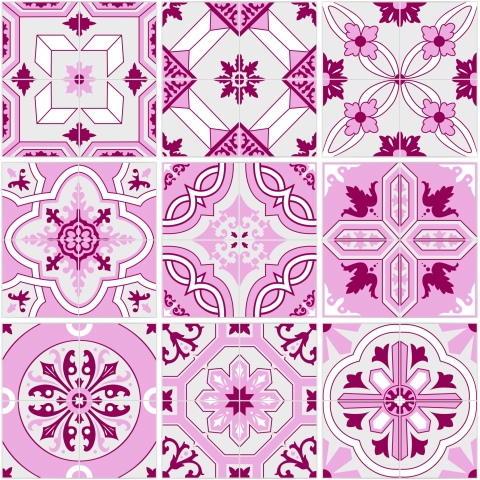 Türposter Pink Patchwork