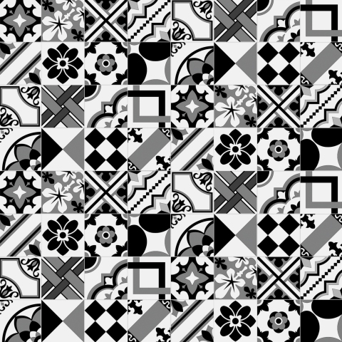 Türposter Black Arabic Pattern