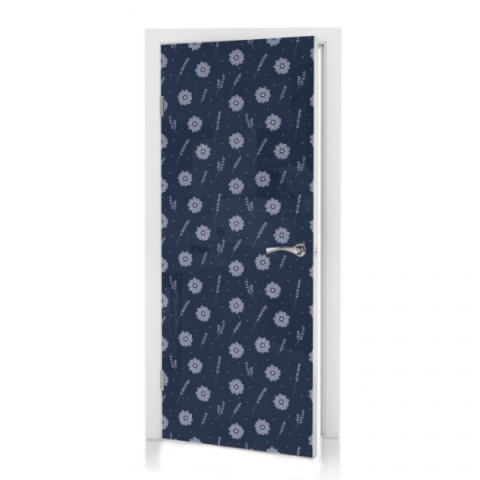 Türtapete Blumen Navy Stil