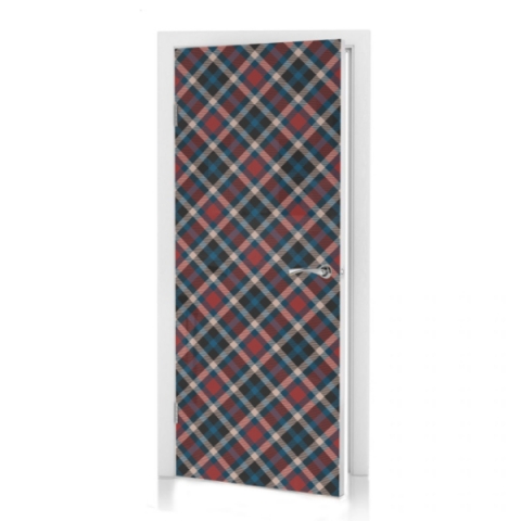 Türtapete 60er Karo Tartan