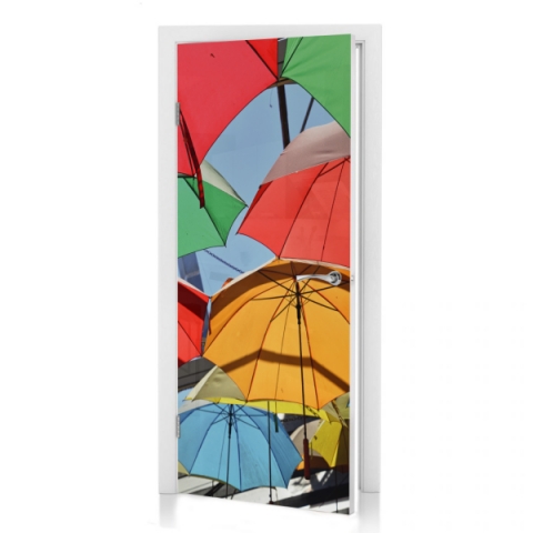 Türposter Bunte Regenschirme