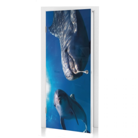 Türposter Delfine im Meer