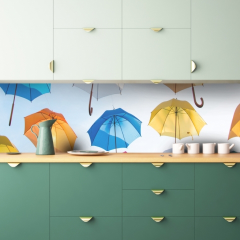 Küchenrückwand Bunte Regenschirme