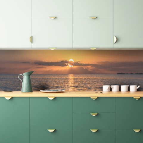 Küchenrückwand Sonnenuntergang am Meer