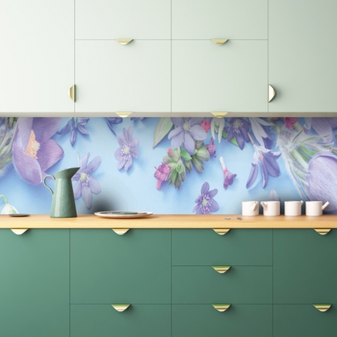 Küchenrückwand Pastell Blumen