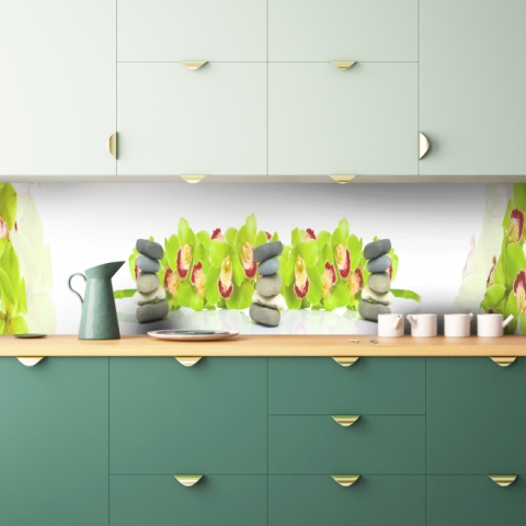 Küchenrückwand Grüne Orchideen Spa