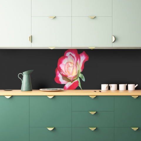 Küchenrückwand Schwarz Weiß Rose