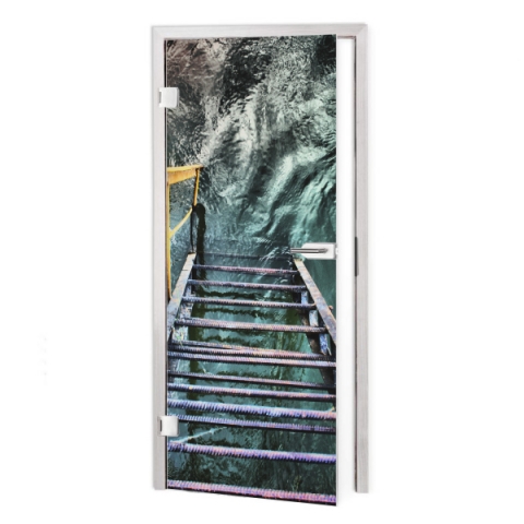 glastür folie Treppe zum Meer