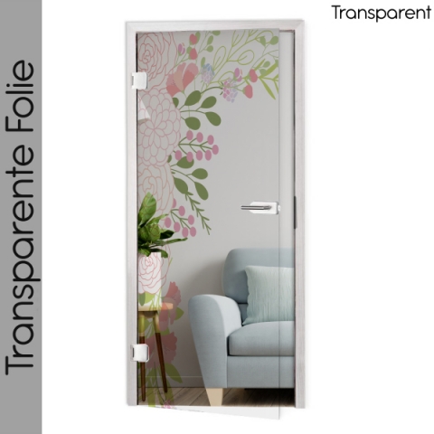 folie für glastür  Blumen Design nach maß