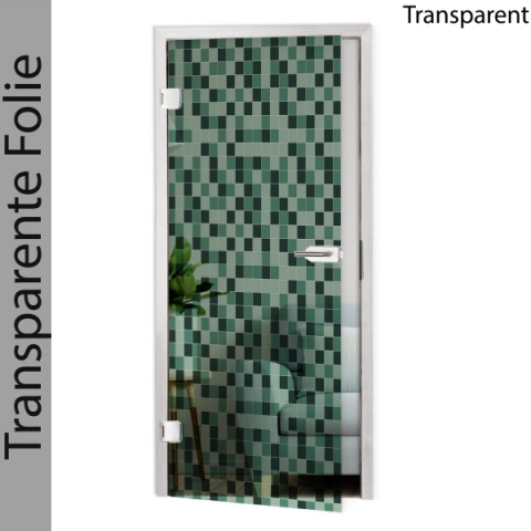 Glastür Folie Fliesen Mosaik Grün nach Maß