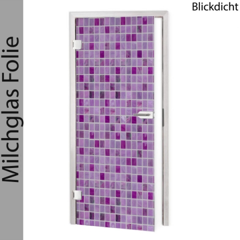 Glastür Folie Purple Mosaic Maßanfertigung
