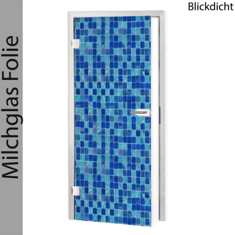 Glastür Folie Blue Mosaic Maßanfertigung
