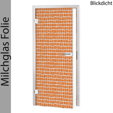 Glastür Folie Orange Mosaik Maßanfertigung