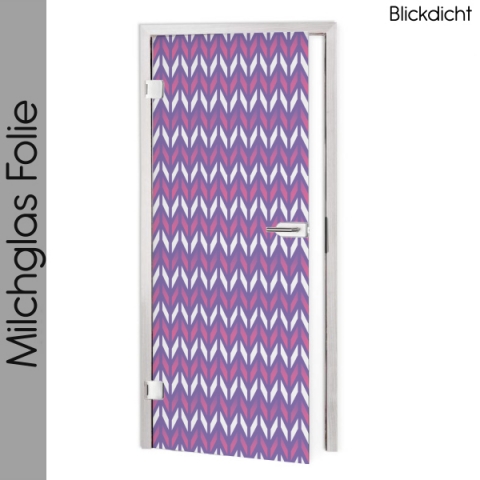 Glastür Folie Lila Rapportmuster Maßanfertigung