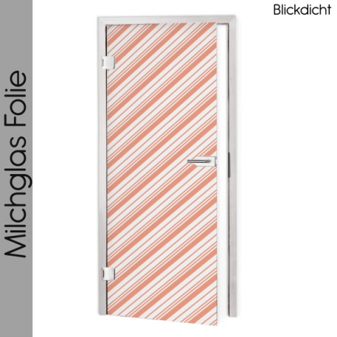 Glastür Folie Diagonal Linie Maßanfertigung