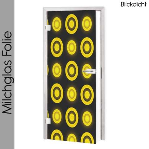 Glastür Folie Gelbe Kreise Maßanfertigung