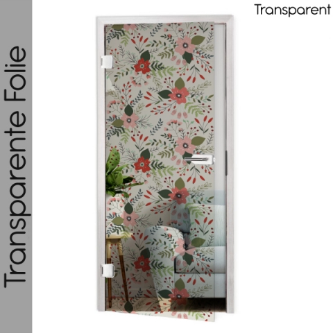 Glastür Folie Blumenprint nach Maß