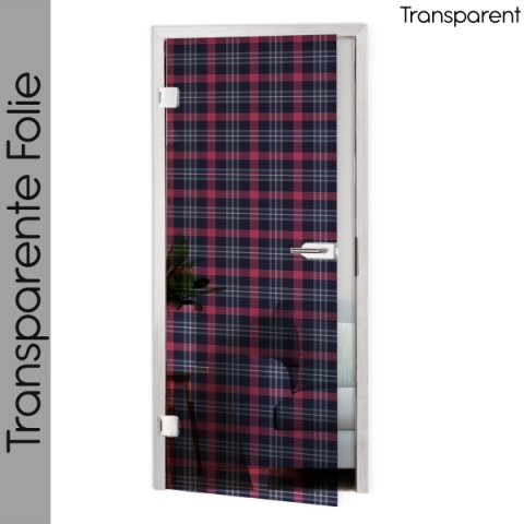 Glastür Folie Stewart Tartan nach Maß