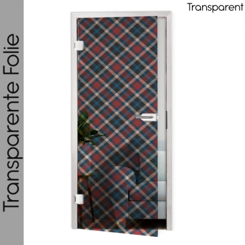 Glastür Folie 60er Karo Tartan nach Maß