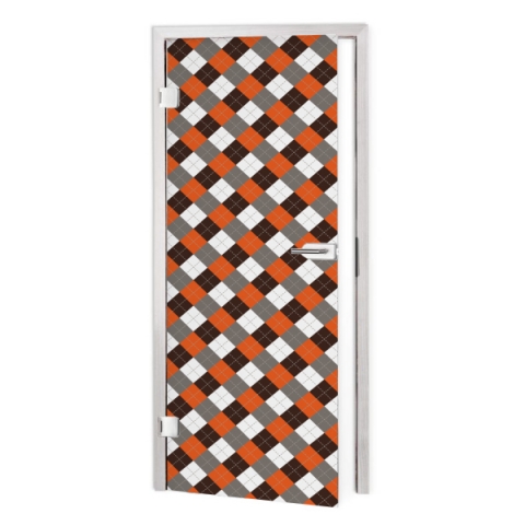 Glastür Folie Argyle Karo Design