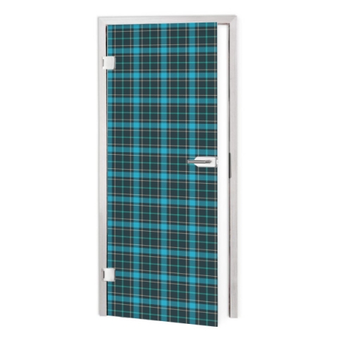 Glastür Folie Blue Tartan