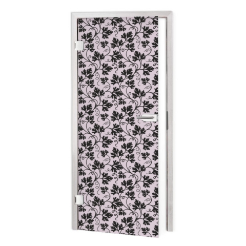 Glastür Folie Black Floral