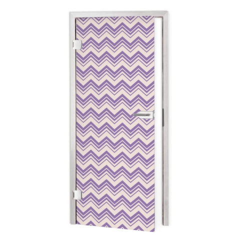 Glastür Folie Lila Chevron