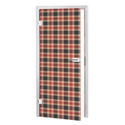 Glastür Folie 70er Karo Tartan