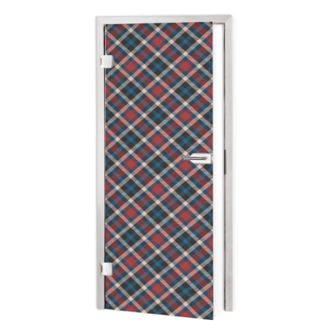 Glastür Folie 60er Karo Tartan