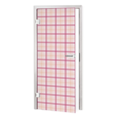 Glastür Folie Rosa Tartan