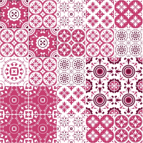 Glastür Folie Pink Patchwork