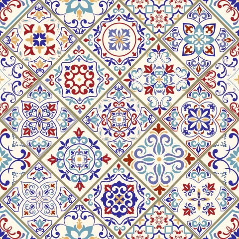 Glastür Folie Osmanische Keramikfliese