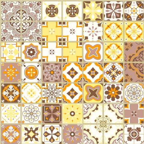 Glastür Folie Spanish Ceramic Patchwork