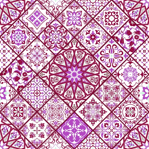 Glastür Folie Patchwork Orient