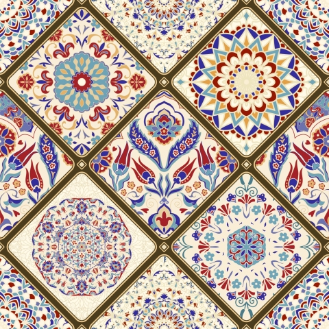 Glastür Folie Orientalische Patchwork Dekoration