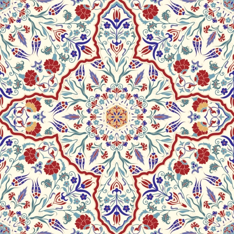 Glastür Folie Orientalische Patchwork Fliese