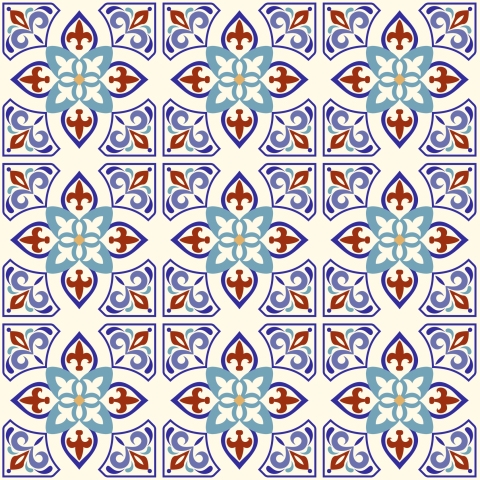 Glastür Folie Osmanische Keramikfliesen