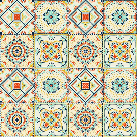 Glastür Folie Patchwork Marrakesh