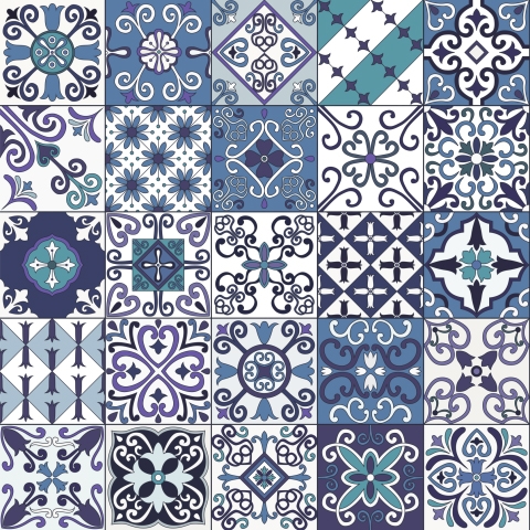 Glastür Folie Casablanca Patchwork