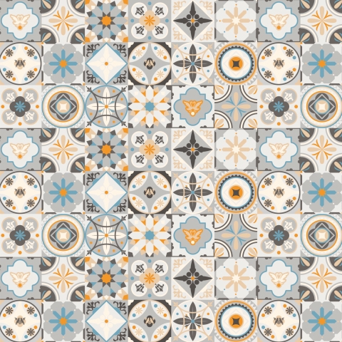 Glastür Folie Oriental Tiles