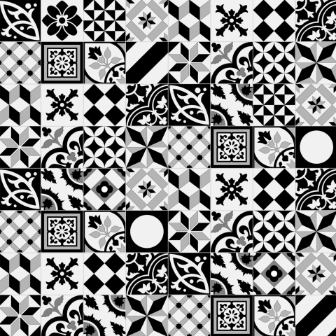 Glastür Folie Monochrom Patchwork