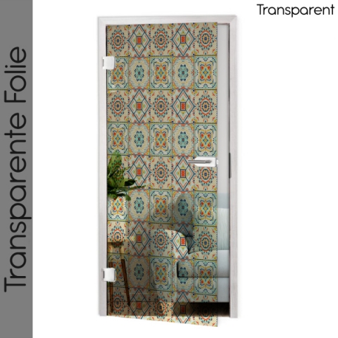 Glastür Folie Patchwork Marrakesh Maßanfertigung