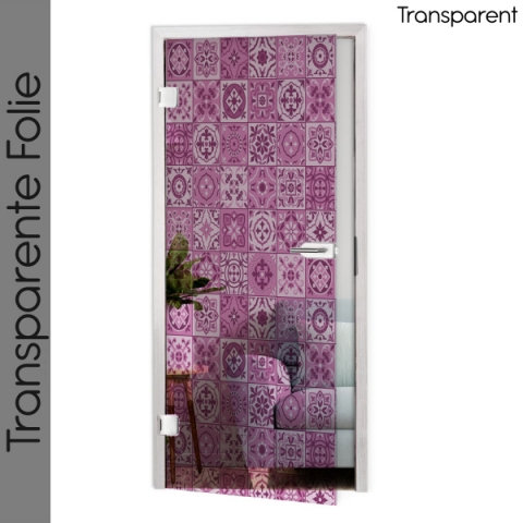 Glastür Folie Pink Patchwork Maßanfertigung