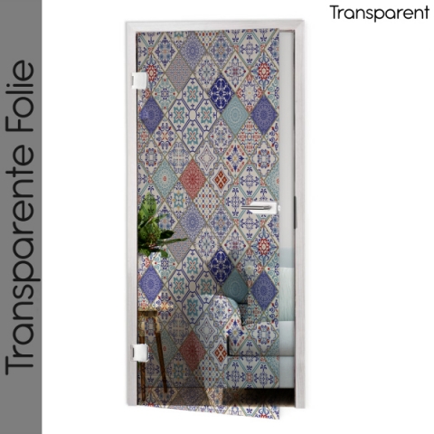 Glastür Folie Barcelona Tiles Maßanfertigung