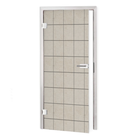 Glastür Folie Betonplatten Beige