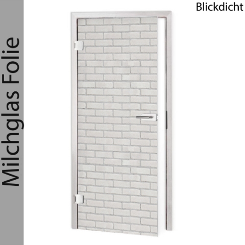 Glastür Folie Beige Steinwand nach Maß