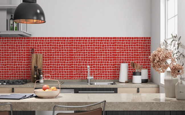 Küchenrückwand Rot Aborigine Mosaik