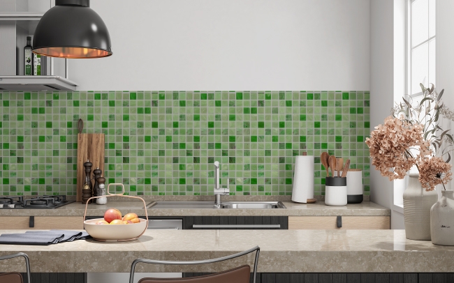 Küchenrückwand Green Mosaic